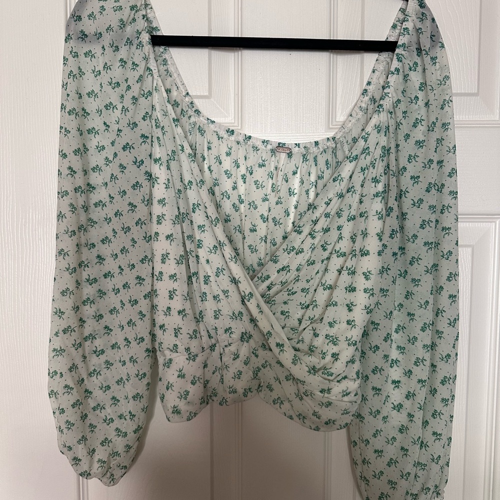 Free People Floral Print Women's Top - Green
